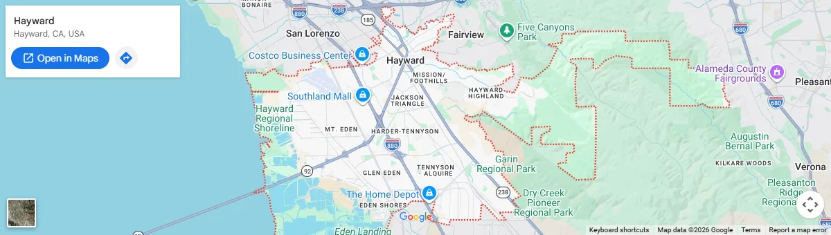 Map of Hayward, CA