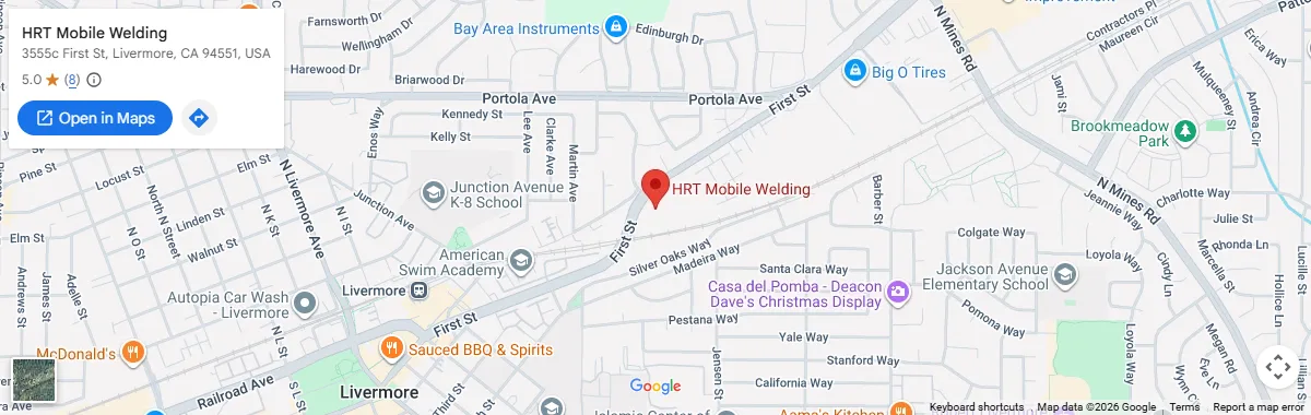Map of HRT Mobile Welding, 3555c First St, Livermore, CA 94551